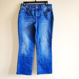 NYDJ Marilyn Straight Jeans In Mesquite Blue‎ Womens Size 6 Petite Denim